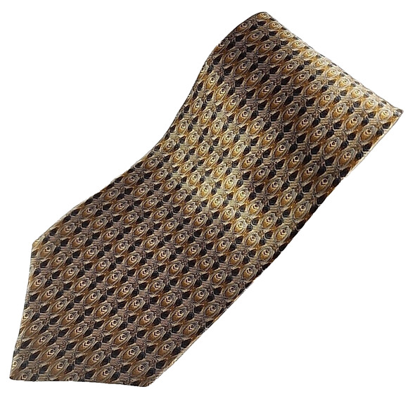 Cape Cod Gold Pattern Silk Necktie - USA - Like New - Picture 1 of 4